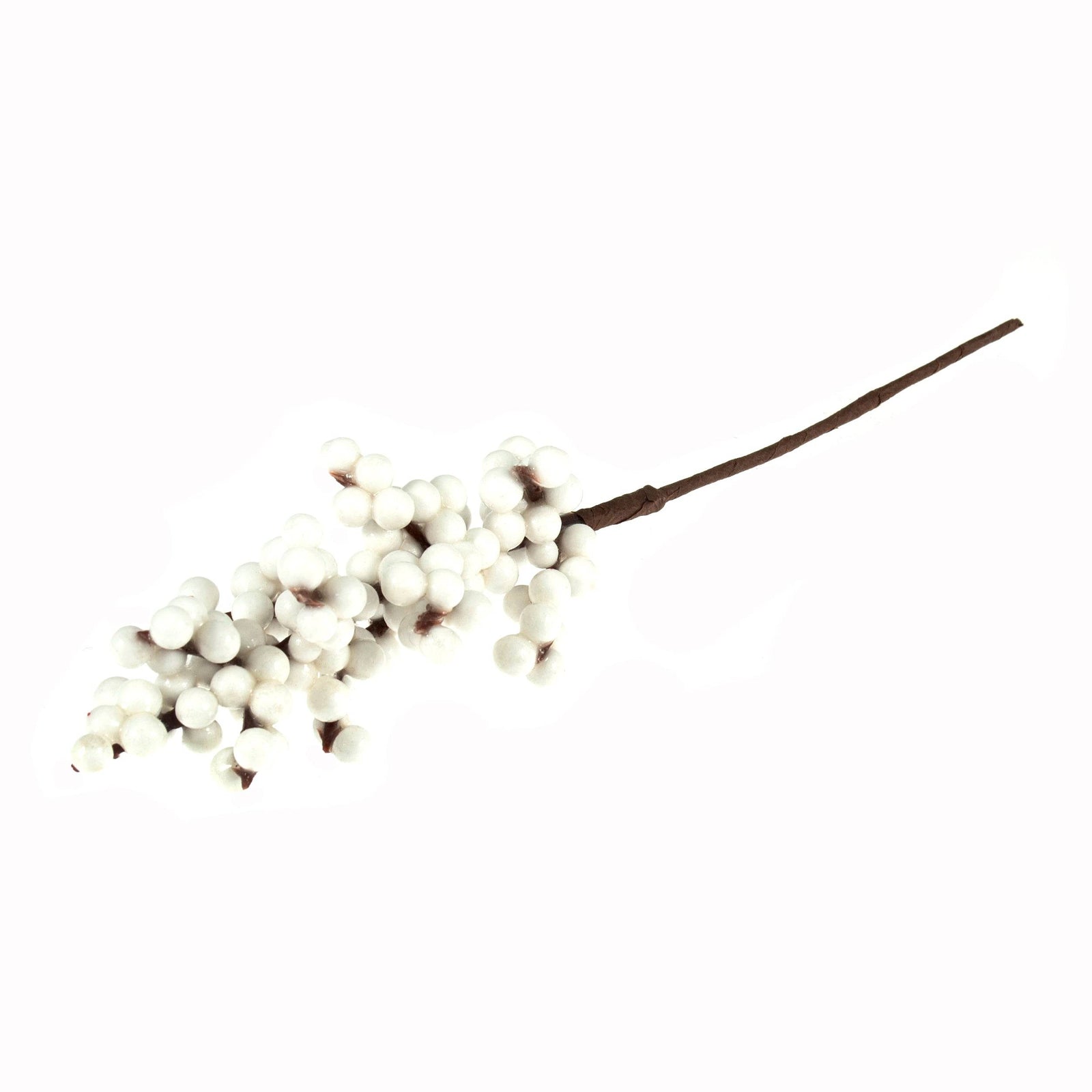 White Pepper Berries On Stem: 20cm - Cheap Fabrics