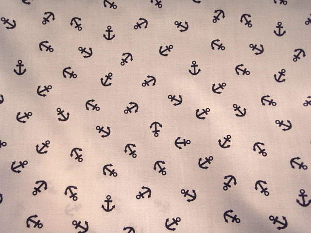 Sailor's Nautical Anchor - Novelty Poly/Cotton Print
