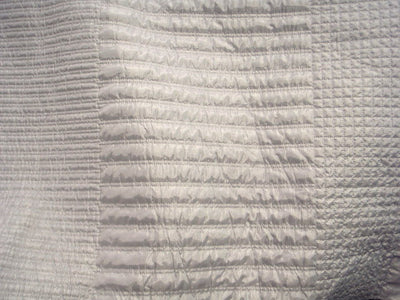 White Embroidered Quilted Fabric