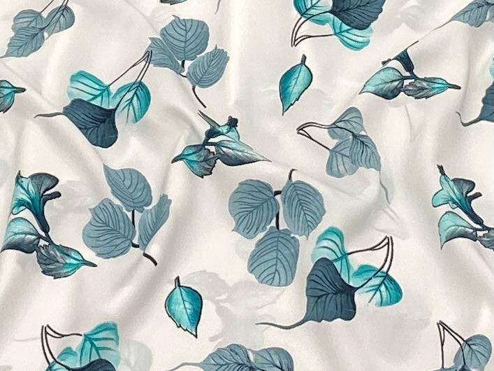 Winter Leaves - Clearance Printed Crepe