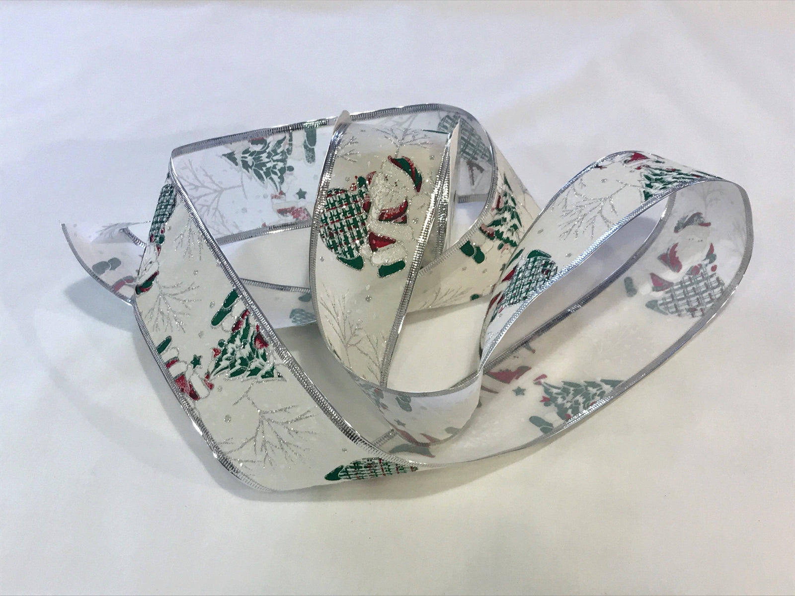 Christmas Wired Edge Ribbon - Santa Sack