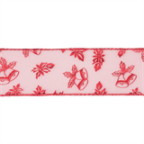Wired Edge Bells & Poinsettia Ribbon