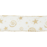 Wired Edge Gold Glitter Ribbon