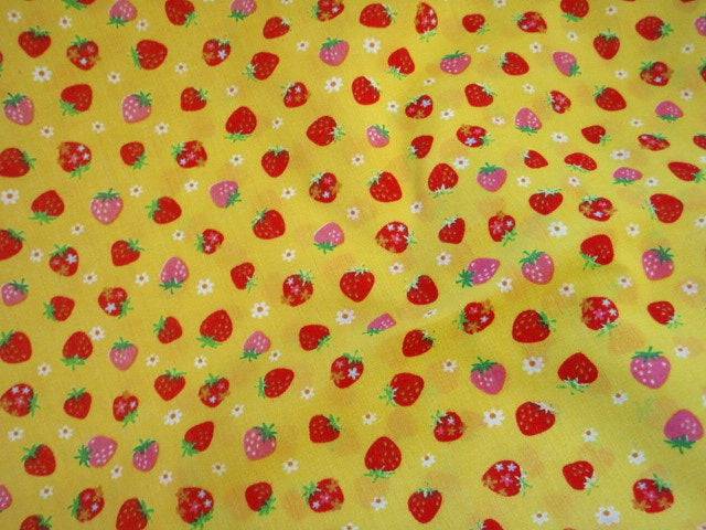 Small Strawberries - Novelty Poly/Cotton Print